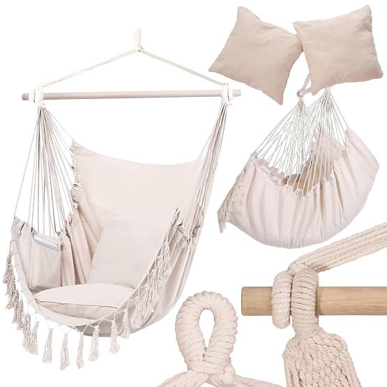 Brasilianischer Hängesessel BAHIO beige