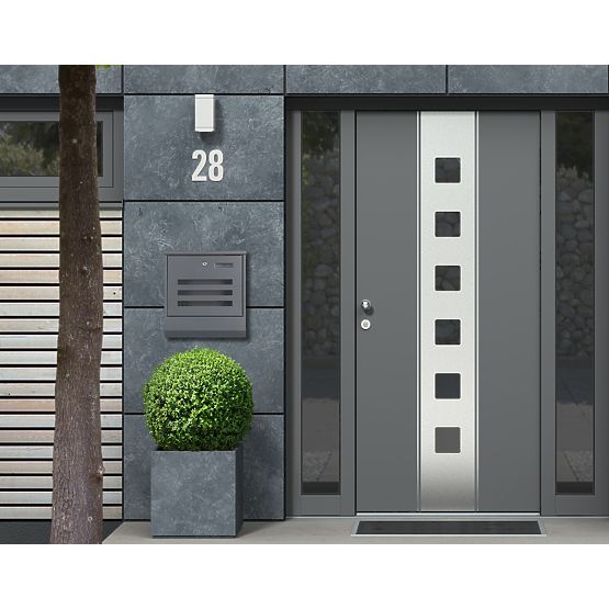 Briefkasten für Briefe und Zeitungen aus Edelstahl