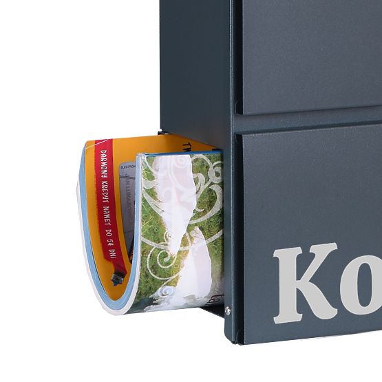 Briefkasten für Briefe Vidar Anthrazit mit Beschriftungen