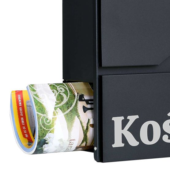 Briefkasten für Briefe Vidar schwarz mit Beschriftungen