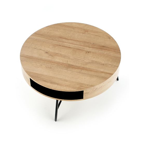 Camila Couchtisch – schwarz / goldene Eiche