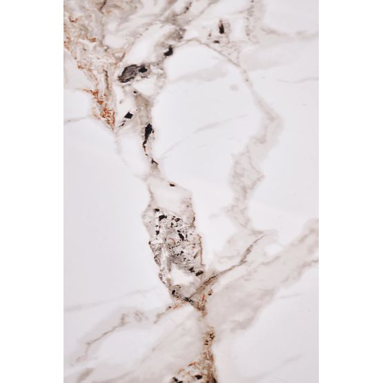 CARINA Couchtisch beige Marmor / Walnuss (2p=1 Stk)