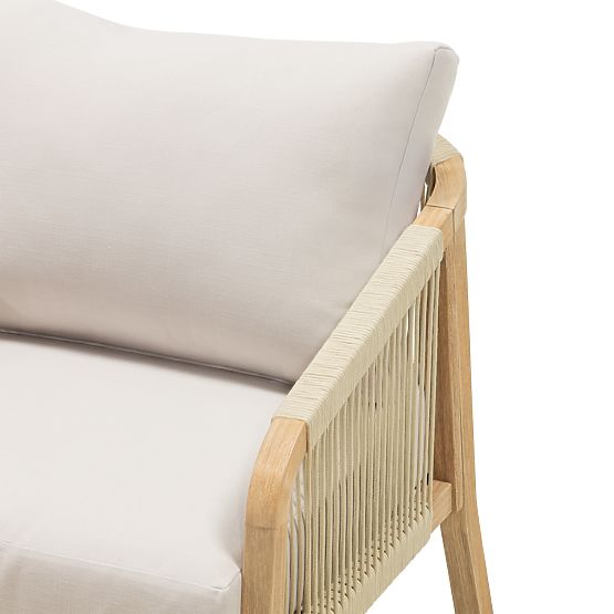 Castello Gartenmöbel-Set, Geflecht, Akazienholz FSC, Teak-Optik, Beige