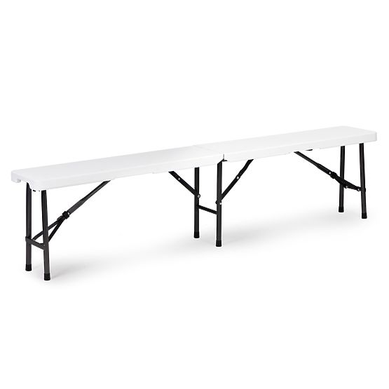 Catering-Set Banketttisch 180 cm 2 Bänke weiß ModernHome