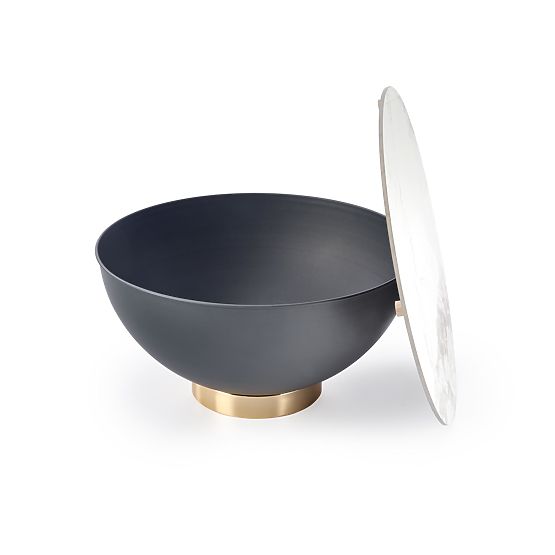 CECILIA Couchtisch weißer Marmor / grau / gold (2p=1Stk)