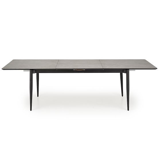 CHARLES ausziehbarer Tisch, Platte - grauer Marmor, Beine - schwarz
