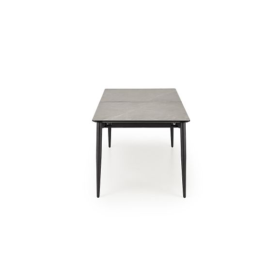 CHARLES ausziehbarer Tisch, Platte - grauer Marmor, Beine - schwarz