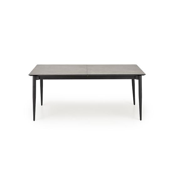 CHARLES ausziehbarer Tisch, Platte - grauer Marmor, Beine - schwarz