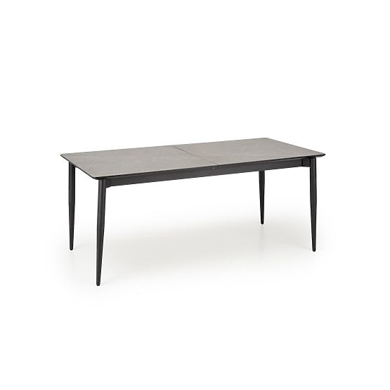 CHARLES ausziehbarer Tisch, Platte - grauer Marmor, Beine - schwarz