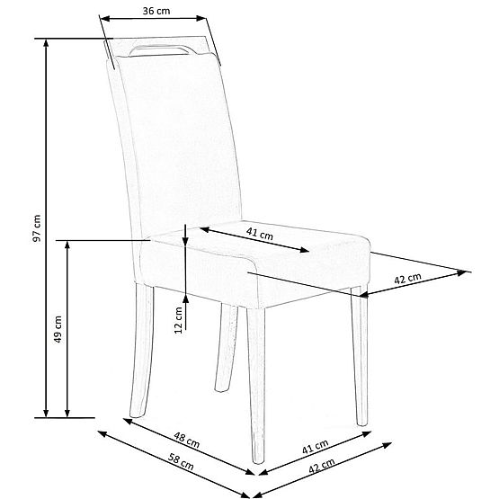 CLARION 2 Stühle schwarz / Bezug: MONOLITH 85 (Asche) (1p=2Stk)