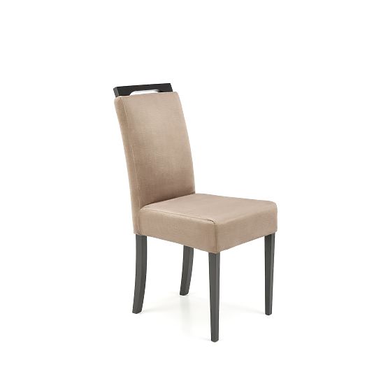 CLARION 2 Stühle schwarz / Polsterung: MONOLITH 09 (dunkelbraun) (1p=2Stk)