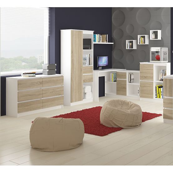 COMPUTERTISCH A-6 90 cm LINKS WEISS / SONOMA