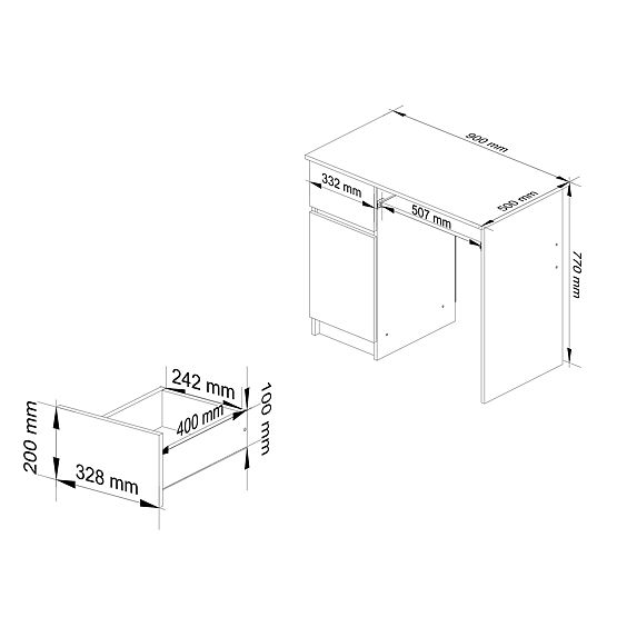 COMPUTERTISCH PIKSEL ERLE - LINKS