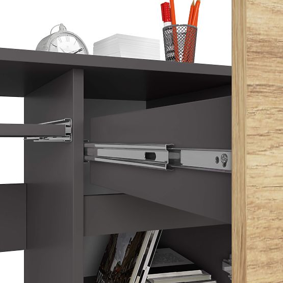 COMPUTERTISCH PIKSEL PK GRAU / EICHE ARTISAN - RECHTS