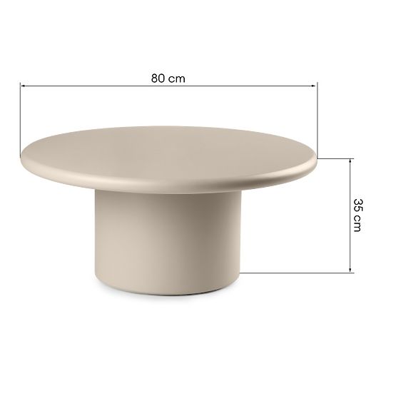 Couchtisch Arce 80 cm, dunkelbeige, matt