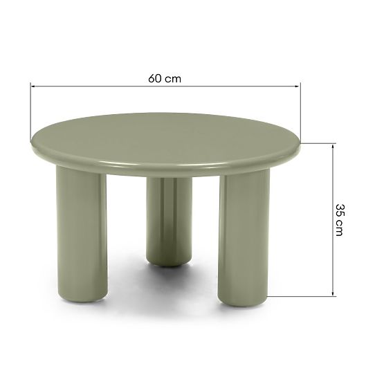 Couchtisch Blair 60 cm, olivgrün, glänzend