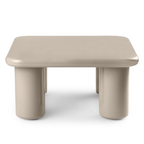 Couchtisch Cherry 70 cm, dunkelbeige, glänzend