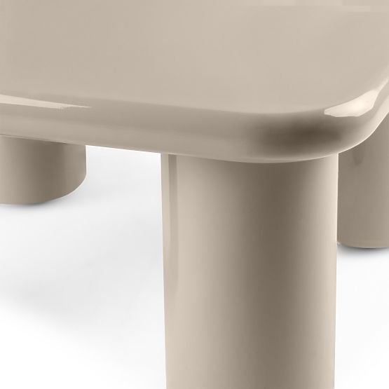 Couchtisch Cherry 70 cm, dunkelbeige, glänzend