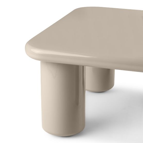 Couchtisch Cherry 70 cm, dunkelbeige, glänzend