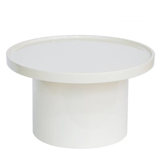 Couchtisch Chia, 70 cm, weiß, glänzend