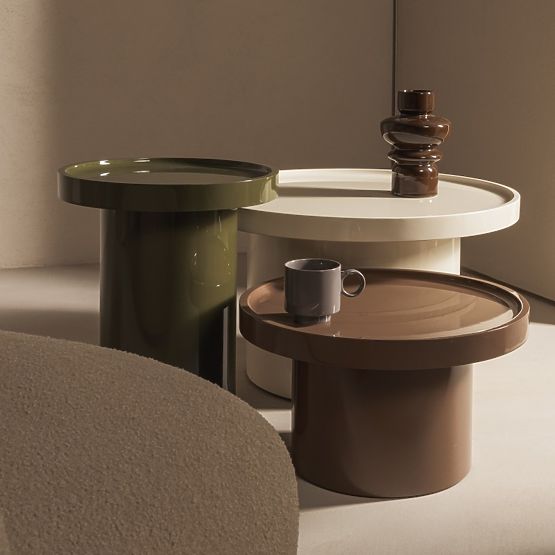 Couchtisch Chia, 70 cm, weiß, glänzend