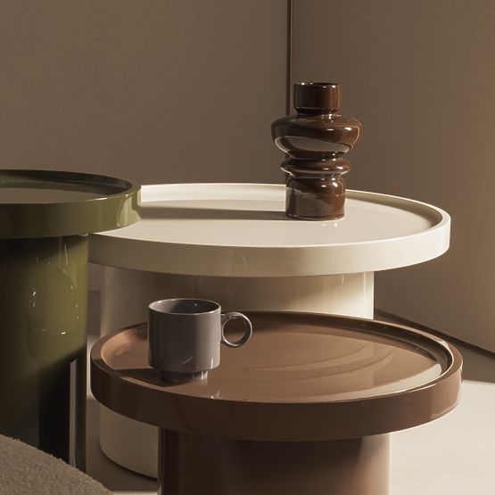 Couchtisch Chia, 70 cm, weiß, glänzend