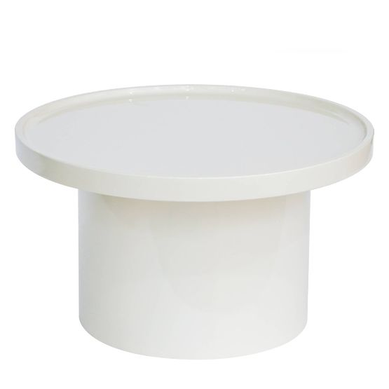 Couchtisch Chia, 70 cm, weiß, glänzend