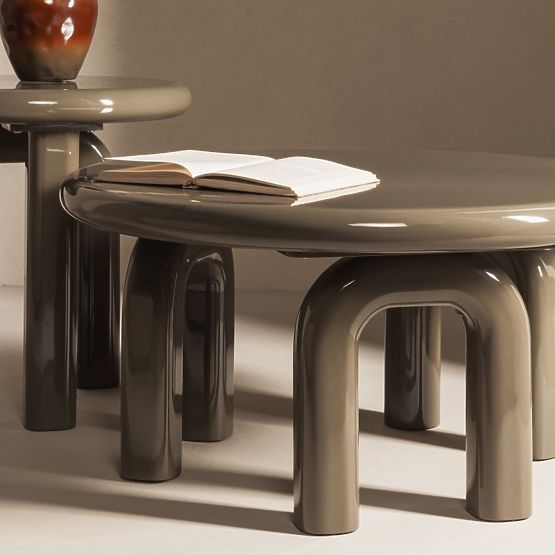 Couchtisch Flambe 80 cm, grün/grau, glänzend