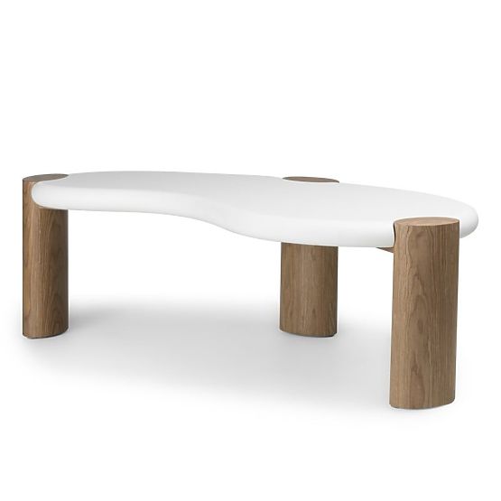 Couchtisch Floe 125 cm, weiß/walnuss