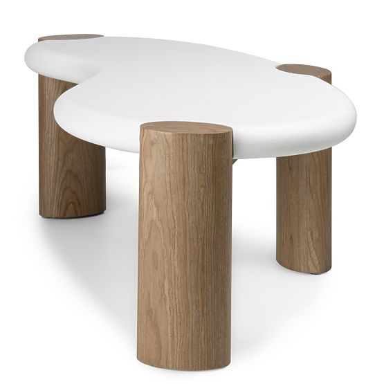 Couchtisch Floe 125 cm, weiß/walnuss