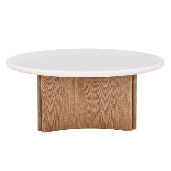 Couchtisch Marlo 80 cm, cremeweiß/Eiche
