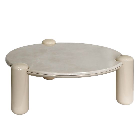 Couchtisch Noemi 86 cm, hellbeige/Marmor, glänzend