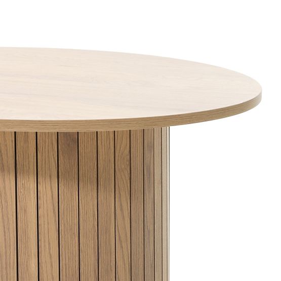 Couchtisch Remigio 80 cm, rund mit Lamellen, Eiche