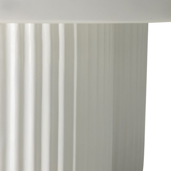 Couchtisch Salerno 70 cm, rund, weiß, geriffelt