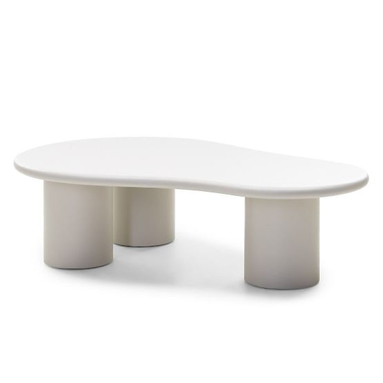 Couchtisch Sucre graubeige, matt, abgerundete Formen