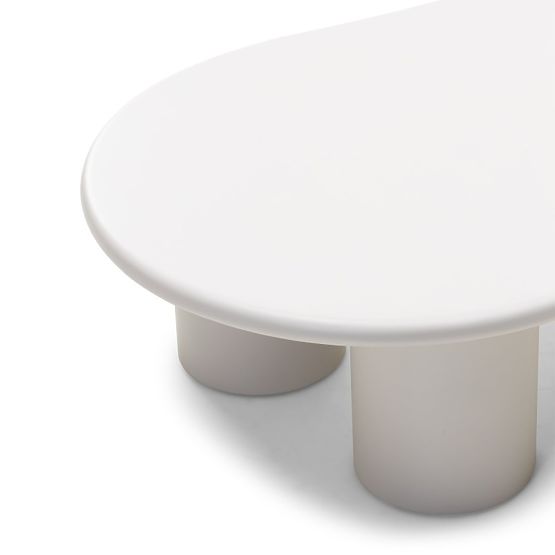 Couchtisch Sucre graubeige, matt, abgerundete Formen