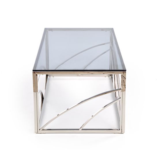 Couchtisch UNIVERSE, Gestell - silber, Glas - rauchfarben (1p=1Stk)