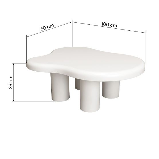 Couchtisch Vercelli 100 cm, weiß