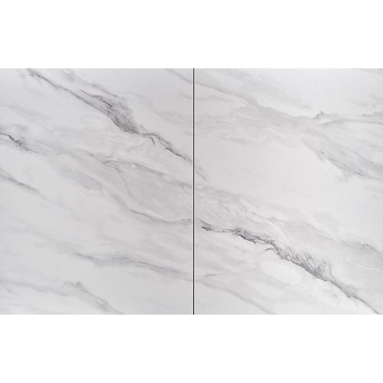 DANCAN ausziehbarer Tisch, weißer Marmor / grau / hellgrau / schwarz (3p=1Stk)