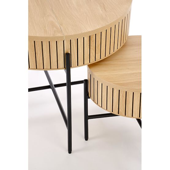 DANTE Set aus 2 Bänken, Natur/Schwarz (1p=1 Set)