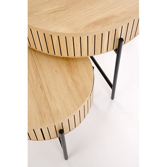 DANTE Set aus 2 Bänken, Natur/Schwarz (1p=1 Set)