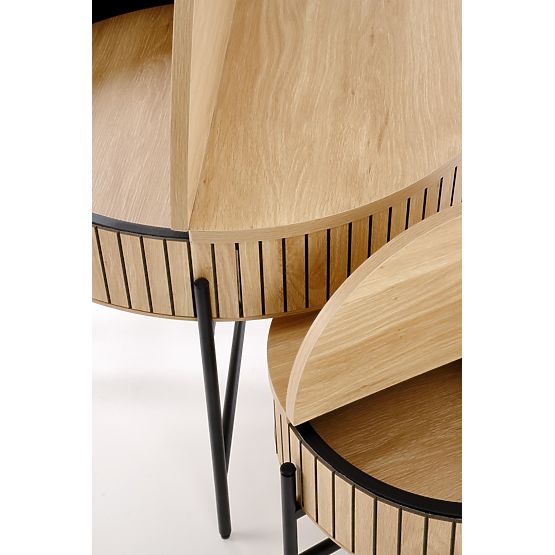 DANTE Set aus 2 Bänken, Natur/Schwarz (1p=1 Set)