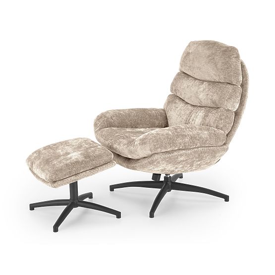DARIO Relaxsessel mit Fußstütze und Schaukelmechanismus, beige (1p=1Stk)