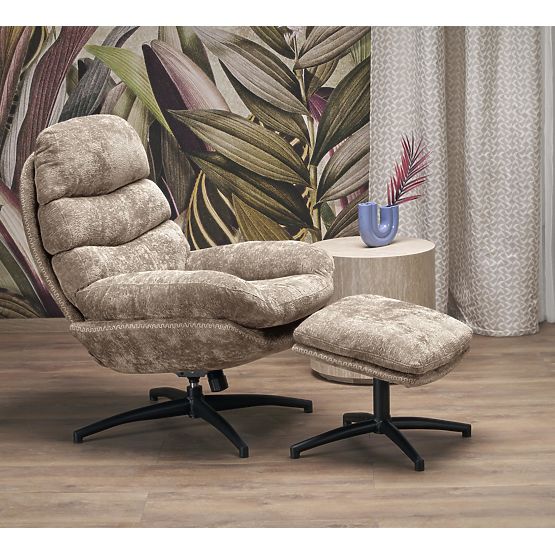 DARIO Relaxsessel mit Fußstütze und Schaukelmechanismus, beige (1p=1Stk)