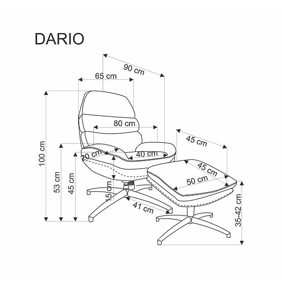 DARIO Relaxsessel mit Fußstütze und Schaukelmechanismus, beige (1p=1Stk)
