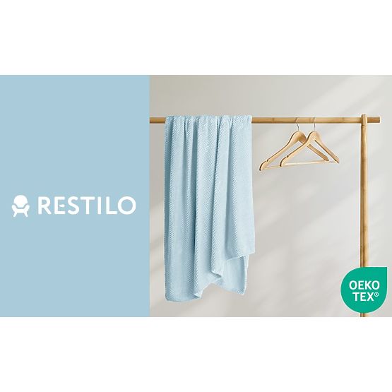 Decke HENRY blaue Farbe mit Jacquard-Prägung moderner Stil 170x210