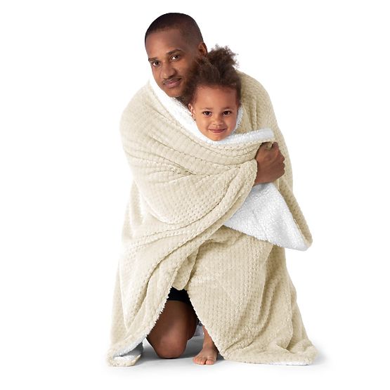 Decke SHLEEPY Farbe Beige jacquardgewebt klassischer Stil 130x180