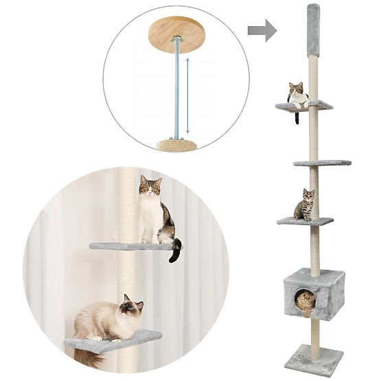 DECKEN-KRATZBAUM FÜR KATZEN GRAU P70374