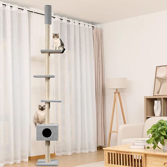 DECKEN-KRATZBAUM FÜR KATZEN GRAU P70374