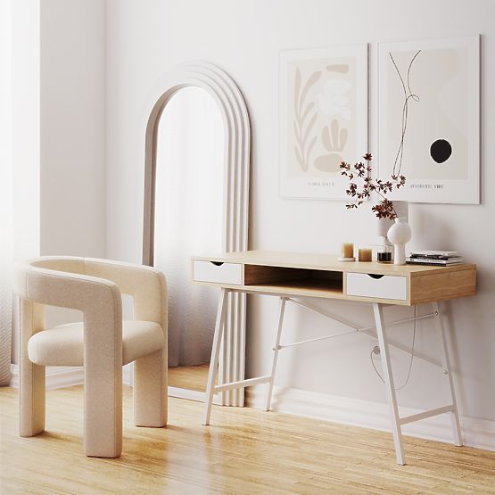 Dekoratives Hängespiegel Giovanni 170x80 cm, weiß, abgerundet